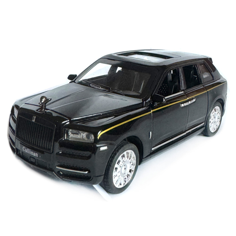 Машинка металева Rolls-Royce Cullinan ролс ройс чорний звук світло інерція відкр люк двері капот багажник 1:32,15*6,5*5,5см (AP-1751)