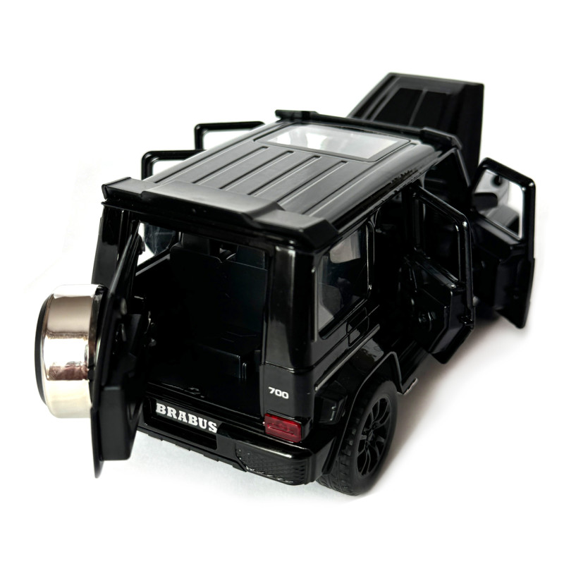 Машинка металева Mercedes-Benz G-Class Brabus 700 мерседес бенс джип чорний 1:32 звук світло інерція відкр двері багажник капот гумові колеса 15*6,5*7см (AP-1738)