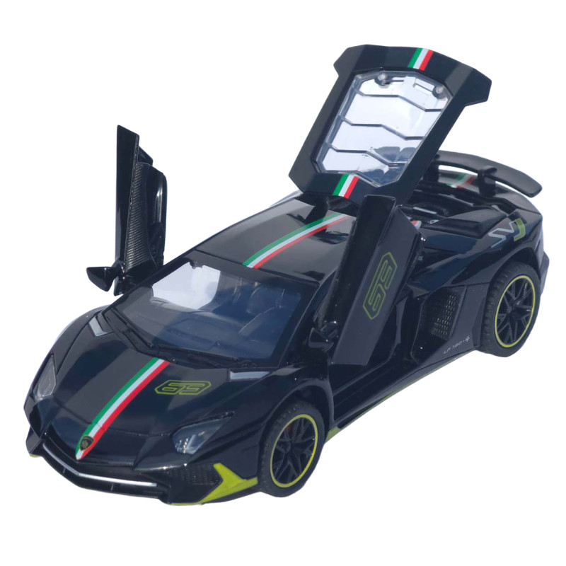 Машинка метал Lamborghini Aventador SVJ АвтоЕксперт чорна 1:32 звук світло 14*6*3,5 см (LF-46301)