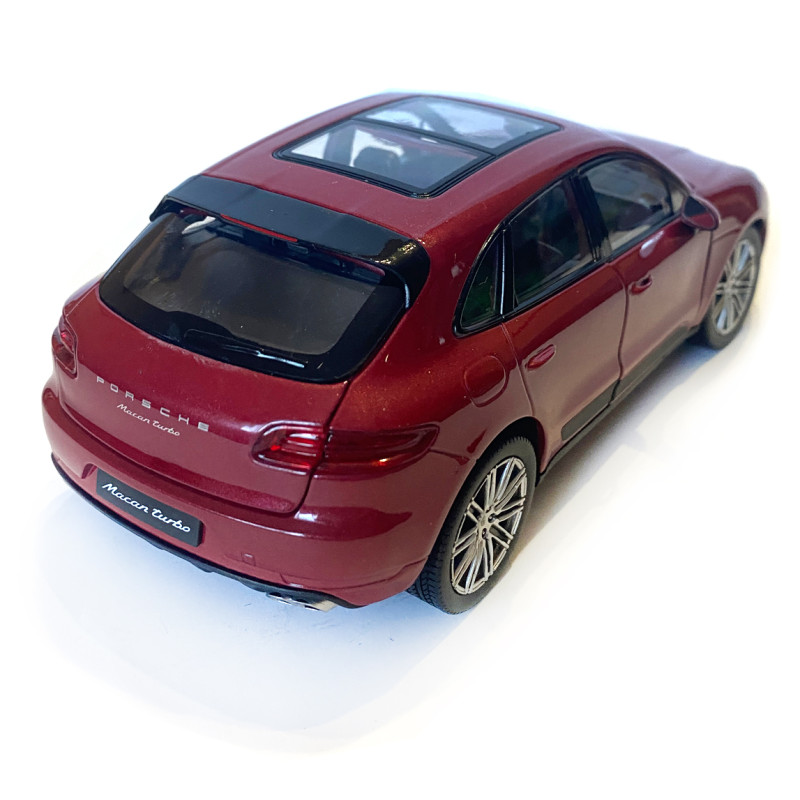 Іграшкова машинка металева WELLY 1:24 PORSCHE MACAN TURBO, порше меган турбо, відкр.двері, багажник, червоний, 19*7.5*7см, ( 24047W)