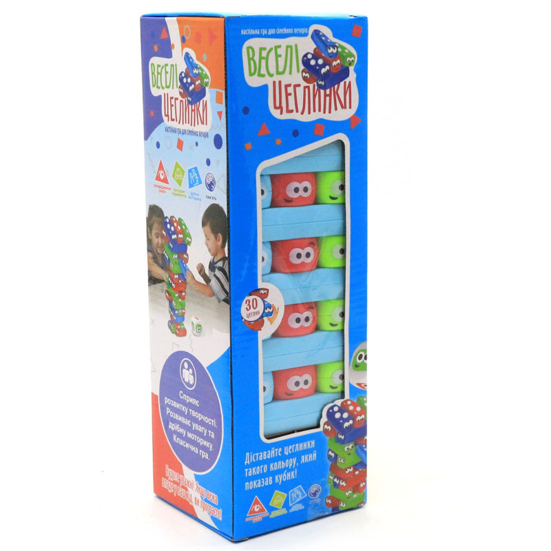 Настільна гра Fun game вежа Vega (Vega) за кольорами. Версія гри Дженга (Jenga) UKB-B0038