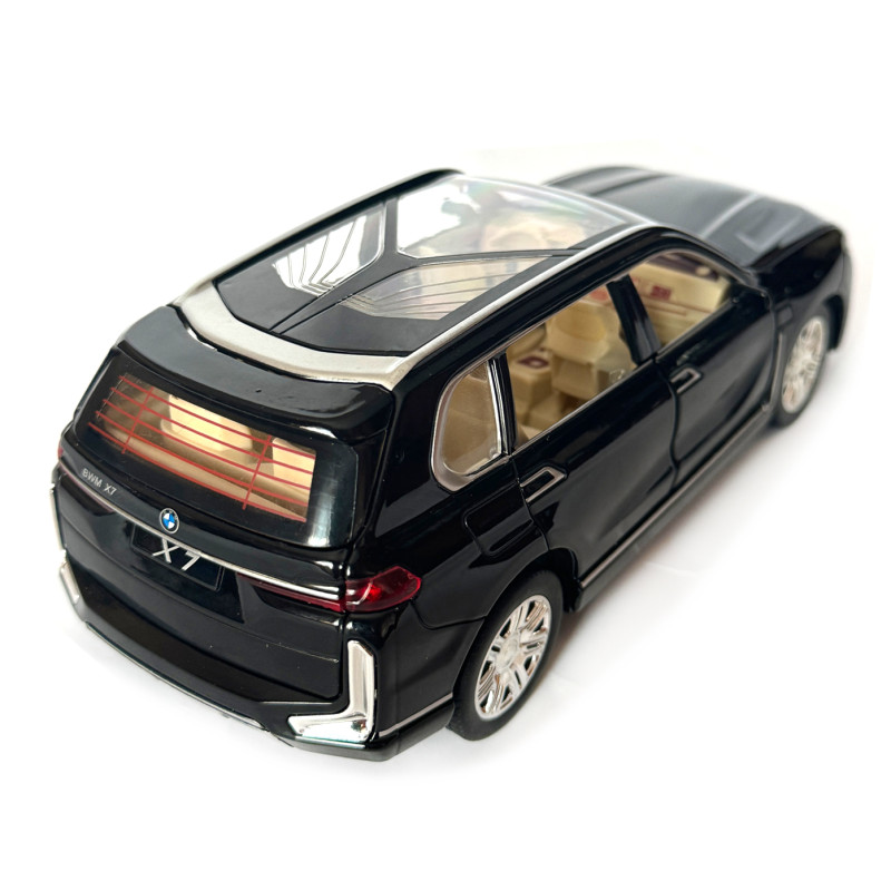 Машинка металева BMW X7 БМВ чорна 1:24 світло звук відкриваються двері баг капот резинові колеса 19*7,5*8см (AP-1843)