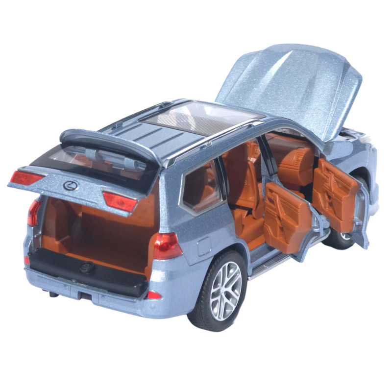 Машинка металл Lexus LX 570 АвтоЭксперт серая 1:24 звук свет инерция 20*8,5*8 см (G6498-5)