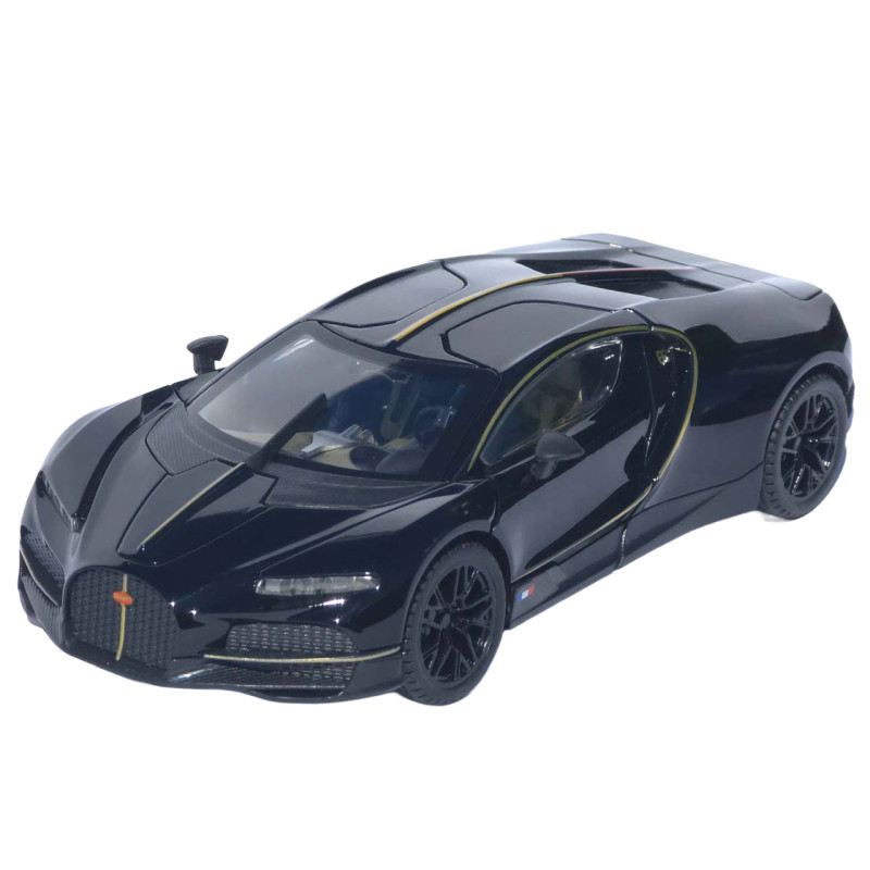 Машинка метал Bugatti Chiron АвтоЕксперт 1:24 чорна звук світло інерція 20,5*10*5,5 см (G6601-52)