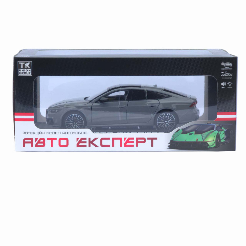 Машинка металева Audi A7 АвтоЕксперт сіра 1:24 звук світло відкр двері капот багажник (1904-17)