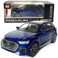 Машинка металлическая Audi Q5 Ауди синяя 1:24 звук свет инерция откр двери багажник капот резиновые колеса 20*8,5*8см (AP-2014)
