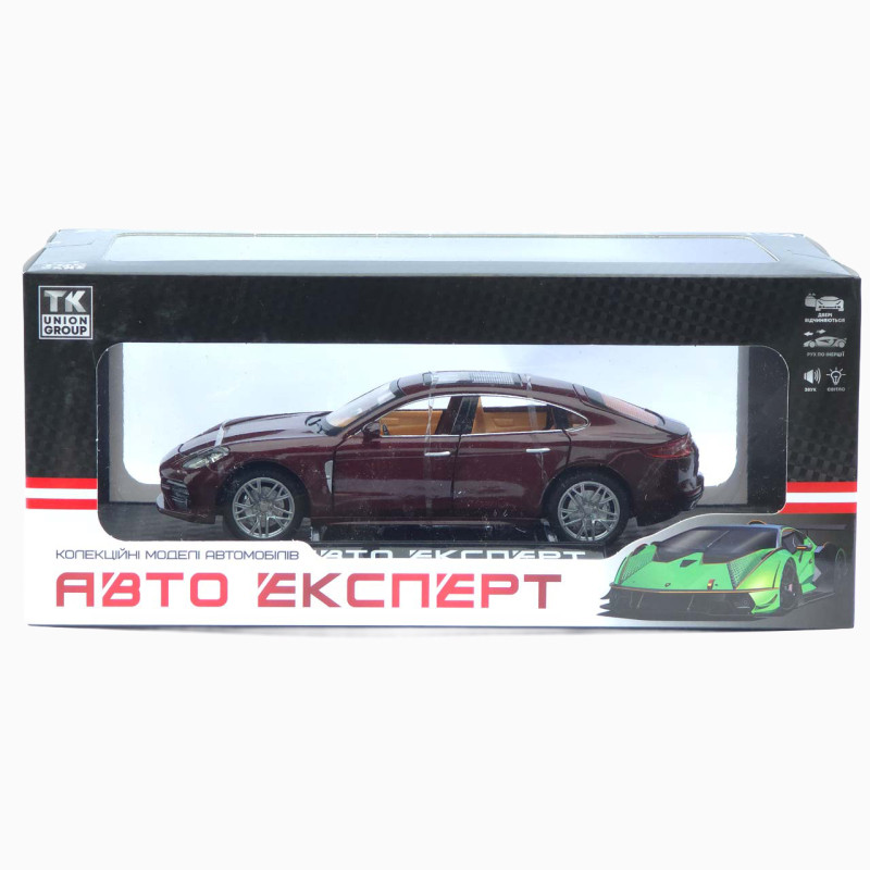 Машинка метал Porsche Panamera АвтоЕксперт бордова 1:24 звук світло інерція 20*7,5*6 см (3120-04)