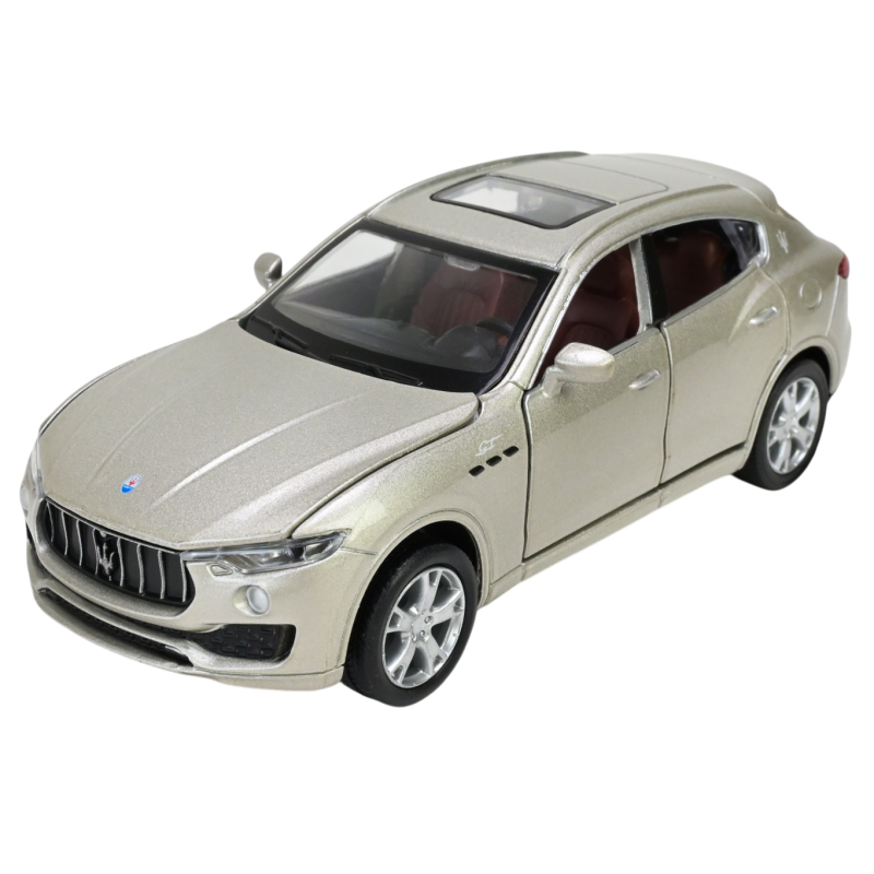 Машинка металлическая Maserati Levante SUV Мазерати Автопром серебристая свет звук открыв двери 15*6*5 см (68398)