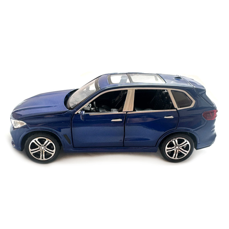 Машинка металева BMW X5 БМВ 1:32 синя світло звук інерція відкр двері багажник капот 16*7*5,5см (36299)