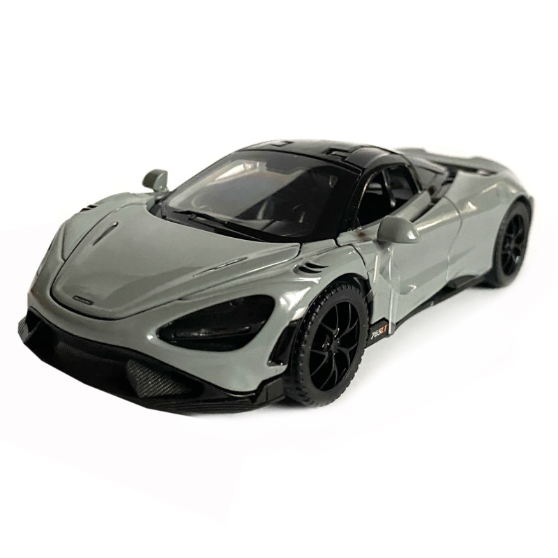 Іграшкова машинка металева McLaren 765LT, макларен, сіра, звук, світло, інерція, откр двері, капот, Автоексперт, 1:32,14*8*4см (ТК-15808)