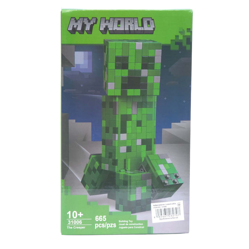 Конструктор Кріпер Minecraft Майнкрафт 665 дет 28*16*6 см (31006)
