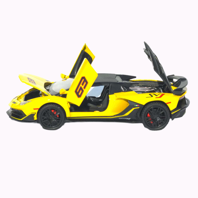 Машинка метал Lamborghini Aventador SVJ АвтоЕксперт жовта 1:32 звук світло 15,5*7*3,8 см (LF-66519)