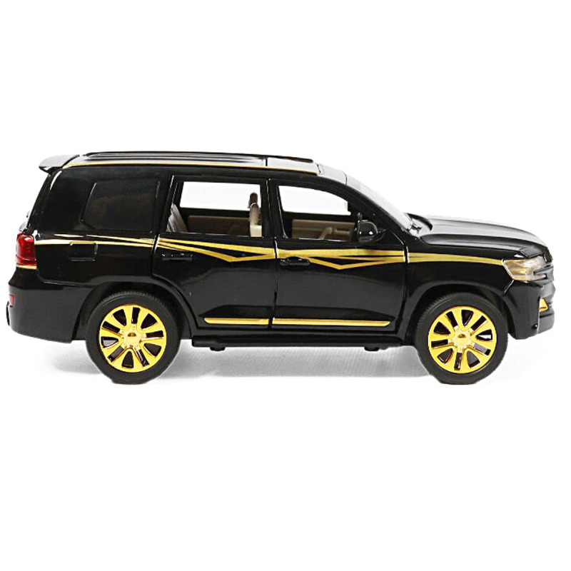 Машинка металл Toyota Land Cruiser 200 Тойота черная 1:24 звук свет 20*8*7,5см (RS-05503)