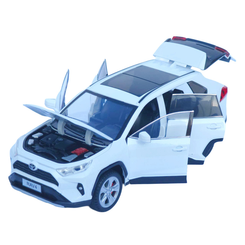 Машинка метал Toyota RAV4 АвтоСвіт біла 1:24 світло звук інерція 20*9,5*7,5 см (АР-2008)
