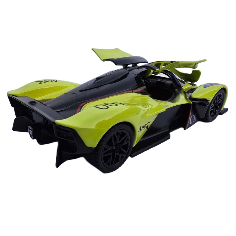 Машинка метал Aston Martin Valkyrie Астон Мартін зелена 1:32 світло звук 16*7,5*4см (31614)