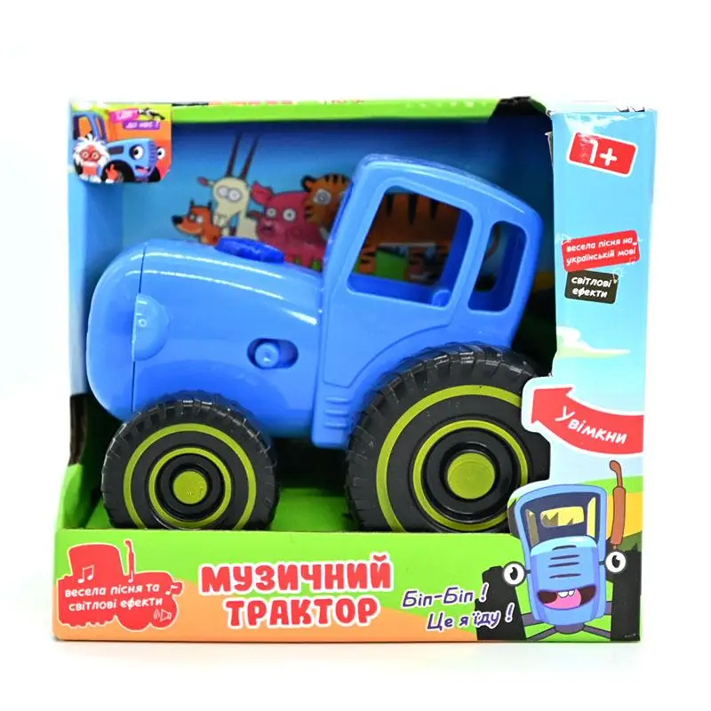 Музичний Синій трактор укр мова світло пісня пластик каталка 15*10*9см 1+ (ТК 11203)