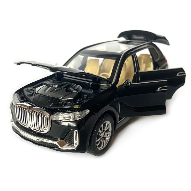 Машинка металева дитяча BMW X7, БМВ,чорна, 1:32, Автоексперт, звук,світло,інерція, відкр двері,багажник,капот, 16*6*5 (GT-01120)