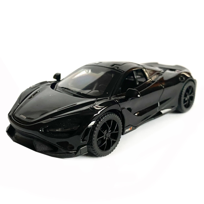 Іграшкова машинка металева McLaren 765LT, макларен, чорна, звук, світло, інерція, откр двері, капот, Автоексперт, 1:32,14*8*4см (ТК-15808)