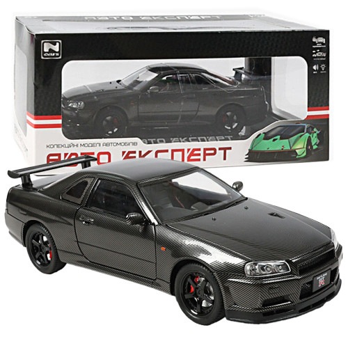 Машинка метал Nissan Skyline GT-R АвтоЕксперт карбон 1:24 звук світло інерція 21*8*6,5 см (G8317-48)
