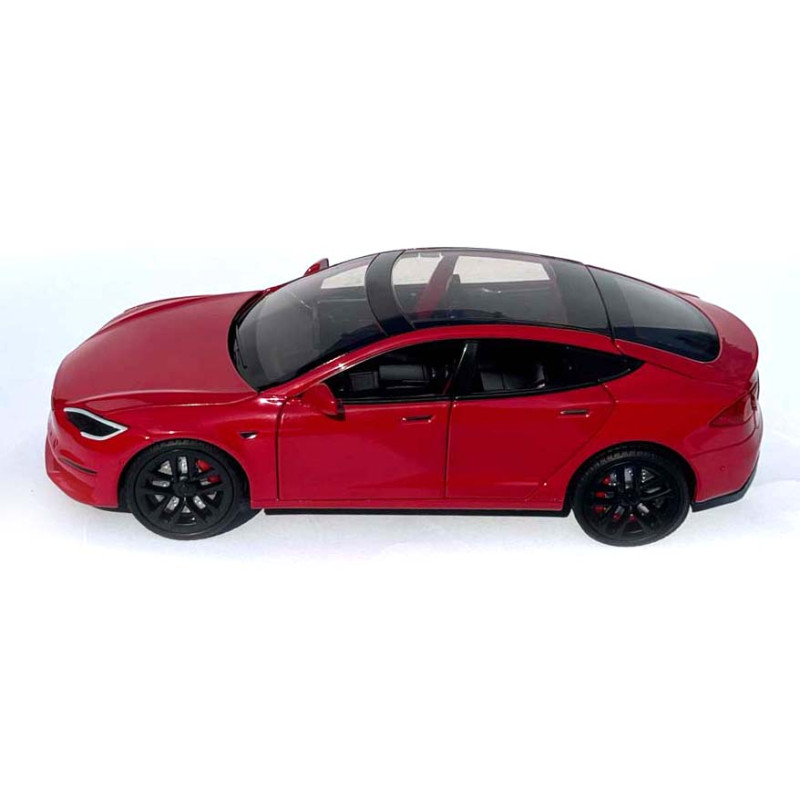 Машинка метал Tesla model S червона Тесла 1:24 відкр двері баг капот звук світло 17,5*7,5*5,5см (EL 64077)