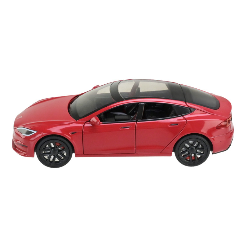 Машинка металева Tesla Model S Electrocar Тесла Модель S Електрокар червона 1:24 звук світло 18,5*7,2*5см (AP7713)