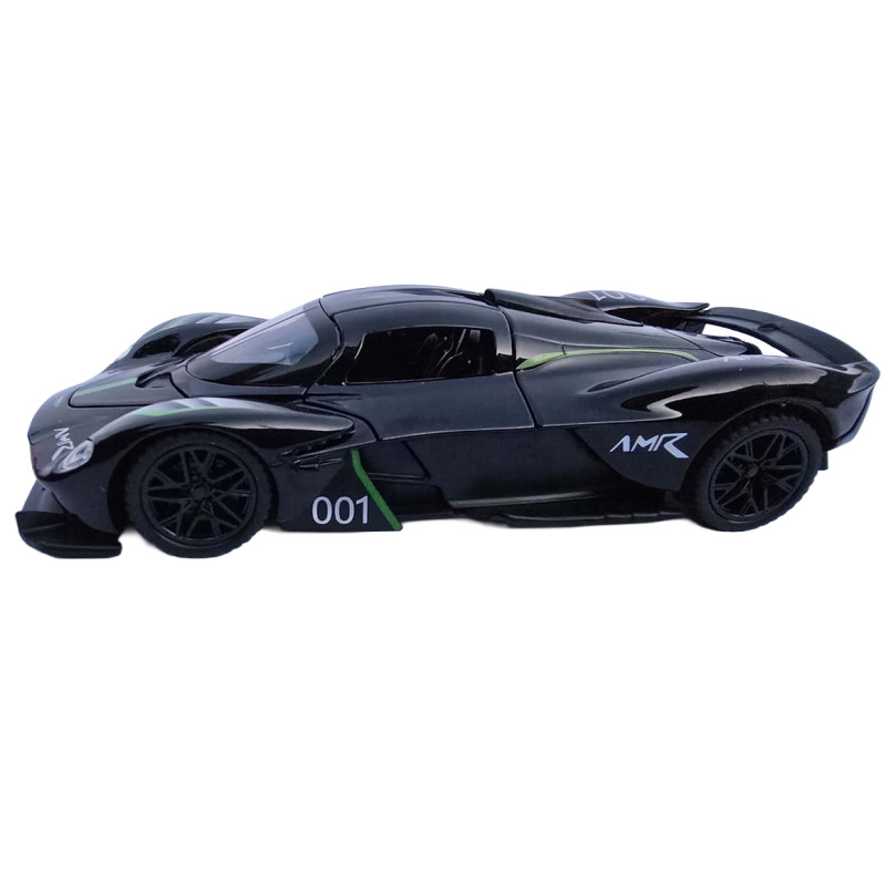 Машинка метал Aston Martin Valkyrie Астон Мартін чорна 1:32 світло звук 16*7,5*4см (31614)