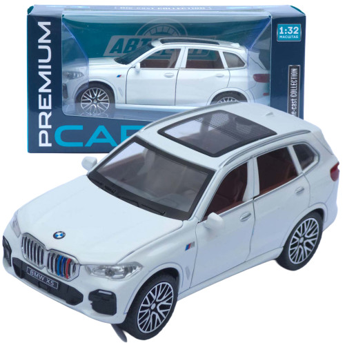 Машинка метал BMW X5 АвтоСвіт біла 1:32 звук світло інерція 16*7,5*6,5 см (AP-1755)