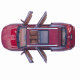 Машинка металл Toyota Highlander АвтоЭксперт бордовая 1:24 свет звук откр двери капот багажник (1980-08)