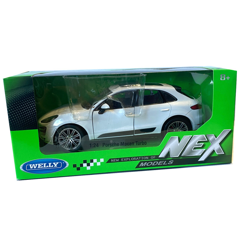 Іграшкова машинка металева WELLY 1:24 PORSCHE MACAN TURBO, порше меган турбо, відкр.двері, багажник, білий, 19*7.5*7см, ( 24047W)