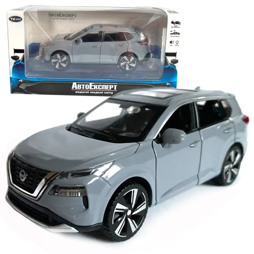 Іграшкова машинка металева Nissan X-Trail VC-Turbo 300, ніссан, сірий, звук, світло, інерція, откр двері, капот, Автоексперт, 1:32,14,5*7*6см (ТК-10415)