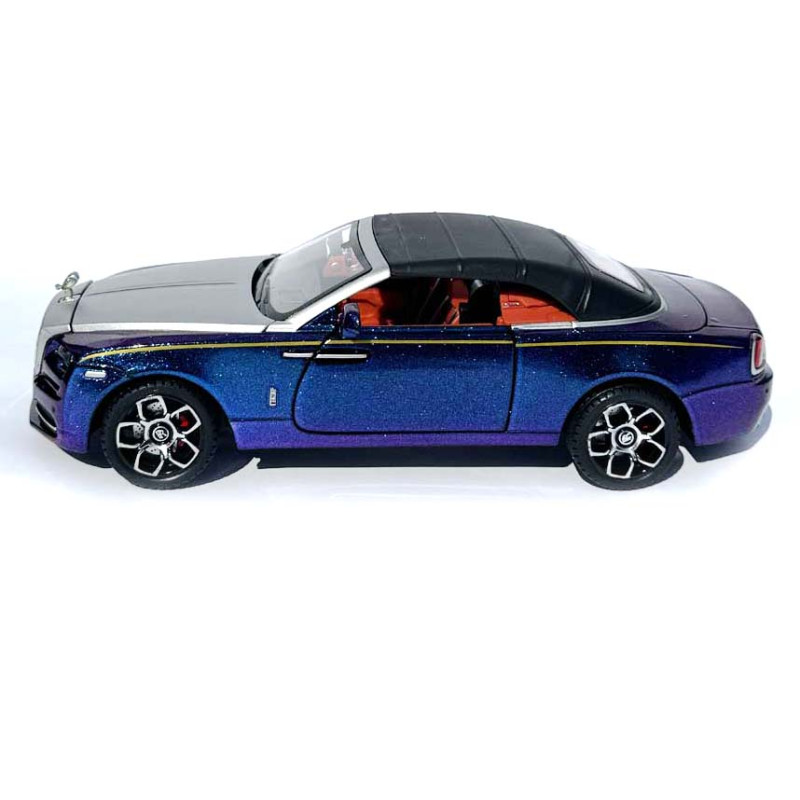 Машинка метал Rolls-Royce Dawn Spofec Ролс Ройс кабріолет синій 1:24 відкр двері баг капот звук світло 22*6,5*8см (AP-2013)