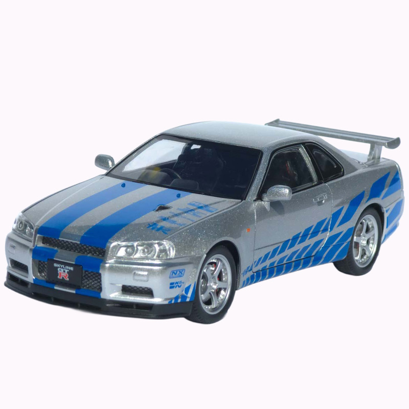 Машинка метал Nissan Skyline GT-R АвтоЕксперт срібляста 1:24 звук світло відкр двері капот багажник (1990-21)