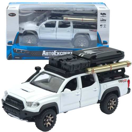 Машинка метал Toyota Tacoma TRD Pro АвтоЕксперт білий 1:32 звук світло інерція (ТК-9415)