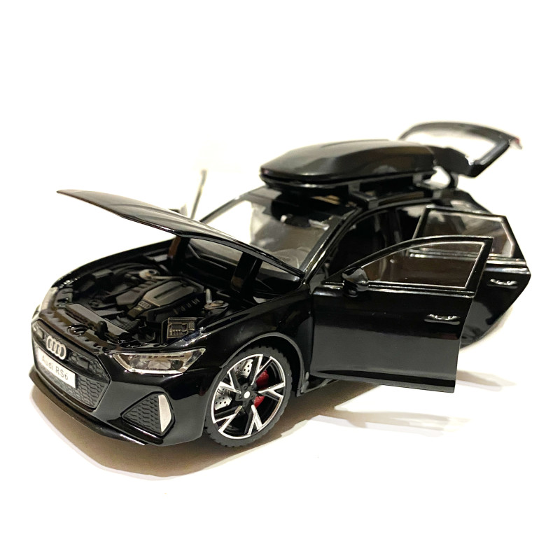 Іграшкова машинка металева Audi RS6, ауді, чорна, звук, світло, откр двері, багажник, капот, Автоексперт, 1:32, 15*7*5см (97056)