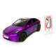 Машинка металева Tesla Model Y Electrocar Тесла Модель Y Електрокар фіолетова 1:24 зарядна станція звук світло відч двері капот багажник гум колеса 18*6*8см (AP-2002)