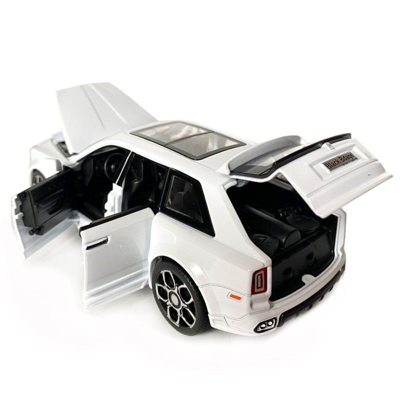 Іграшкова машинка металева Rolls-Royce Ghost BLACK BADGE, ролс ройс, білий, звук, світло, інерція, откр двері, капот, Автоексперт, 1:32,15*8*5,5см (ТК-11056)