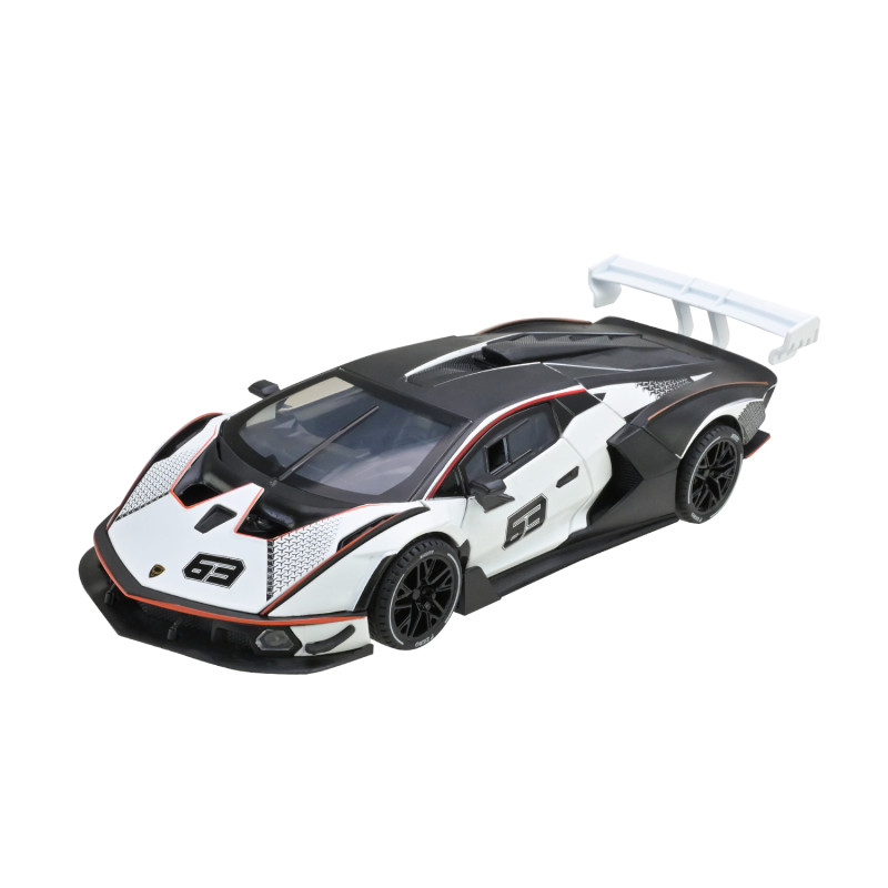 Машинка металева Lamborghini Essenza SCV12 Автопром біла 1:24 світло звук відкр двері 22*8,5*4,5 см (AP7700)