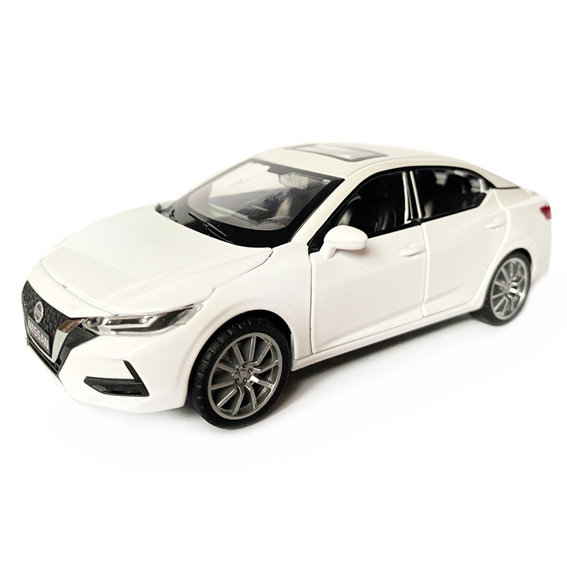 Іграшкова машинка металева Nissan Sylphy, ніссан, білий, звук, світло, інерція, откр двері, капот, Автоексперт, 1:32,14,5*7*5 см (ТК-10584)