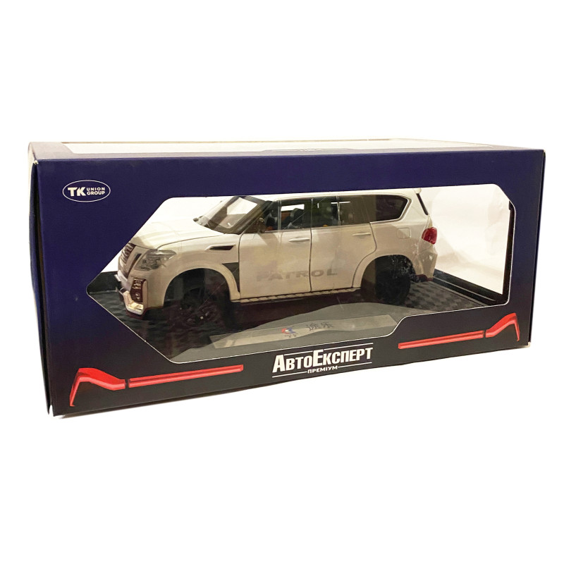 Іграшкова машинка металева Nissan Patrol (Ніссан) «АвтоЕксперт», біла, батар., світ, звук, відкр.двері, від 3 р., 21*9*9см. (GT-0936)
