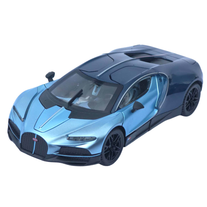 Машинка метал Bugatti Chiron АвтоЕксперт 1:24 синя звук світло інерція 20,5*10*5,5 см (G6601-52)