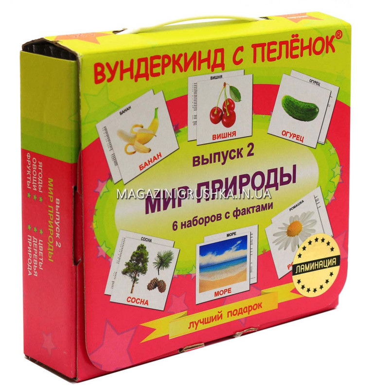 Развивающая игра Карточки Домана Выпуск 2 Мир природы «Вундеркинд с пеленок» ламинация 6 наборов 120 карточек