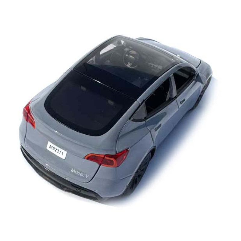 Машинка метал Tesla model Y електрокар сіра Тесла 1:24 відкр двері баг капот звук світло 19*6,5*8,5см (EL 70333)