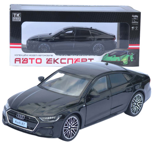 Машинка металева Audi A7 АвтоЕксперт чорна 1:24 звук світло відкр двері капот багажник (1904-17)