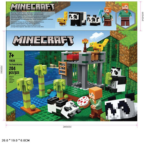 Конструктор Питомник панд Minecraft Майнкрафт 204 деталей 26*19*6 см (11839)