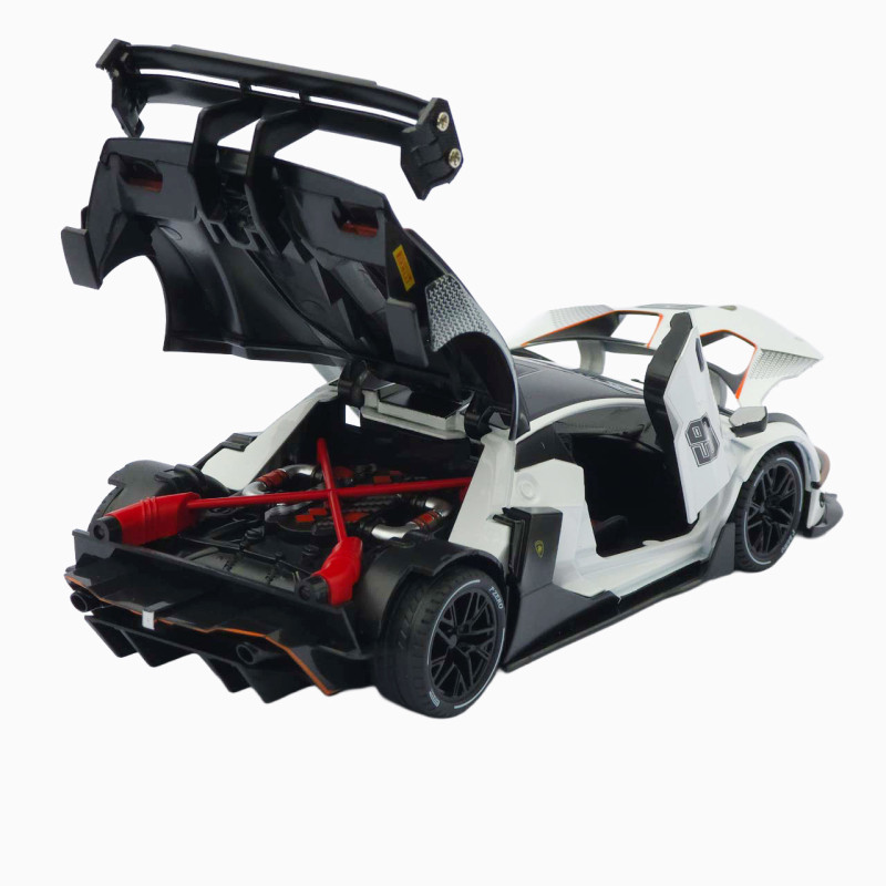 Машинка метал Lamborghini Essenza SCV12 біла 1:24 звук світло відчин двері капот багажник (1650-05)