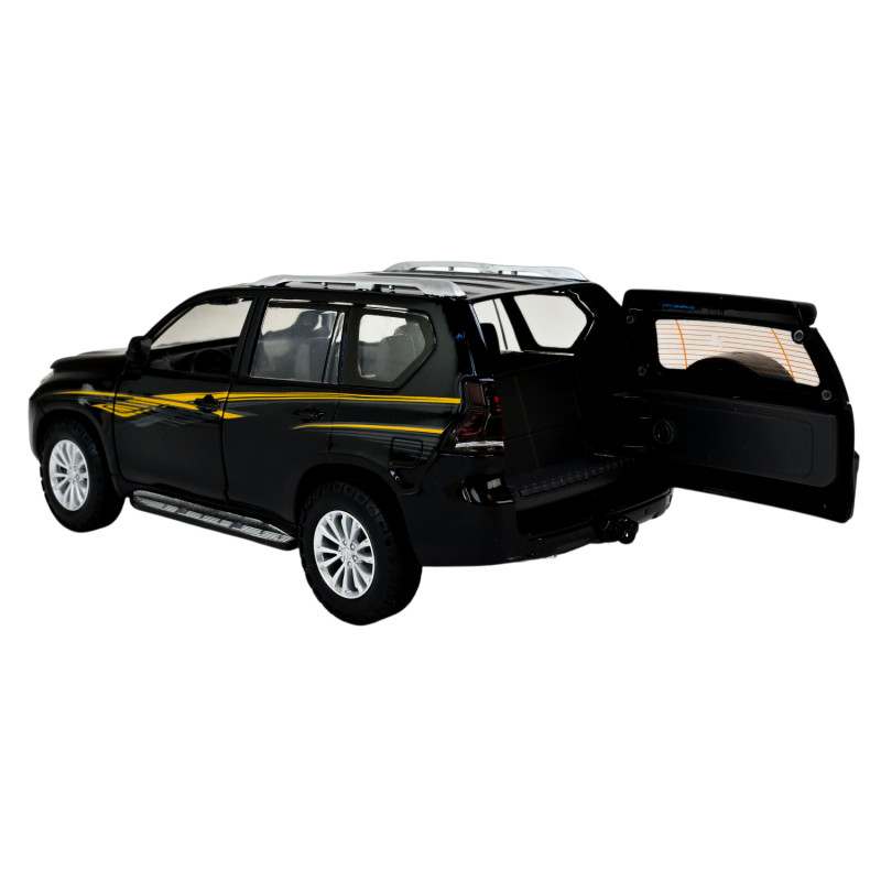 Іграшкова машинка металева Toyota Land Cruiser Prado Автопром Тойота джип 1:24, чорна, 20*7*8 см, (68270)