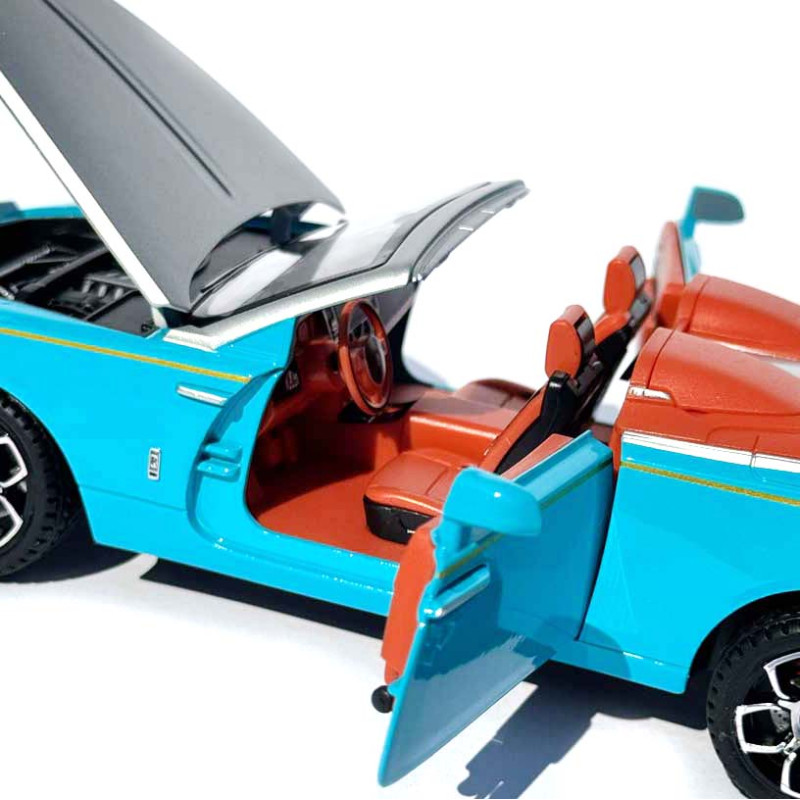 Машинка метал Rolls-Royce Dawn Spofec Ролс Ройс кабріолет голубий 1:24 відкр двері баг капот звук світло 22*6,5*8см (AP-2013)