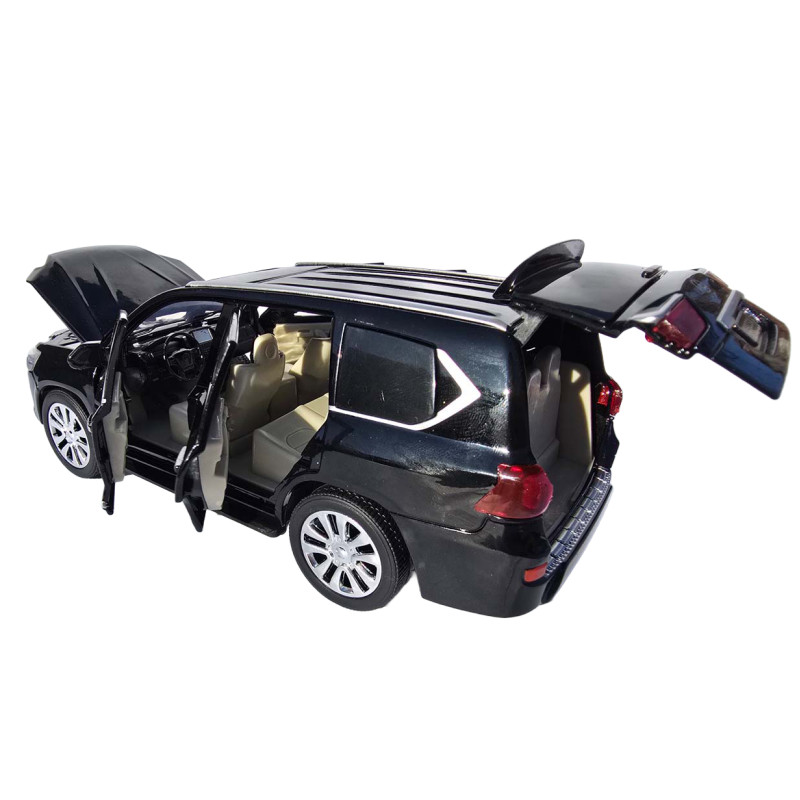 Машинка металл Lexus LX 570 черная 1:24 свет звук инерция откр двери капот багажник 20×8×7,5 см (RS-42075)