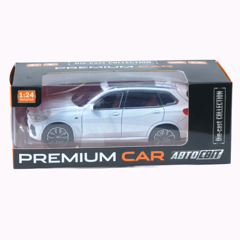 Машинка метал BMW X5 M Sport АвтоСвіт біла 1:24 звук світло інерція 20,5*9,5*7,5 см (AP-2012)