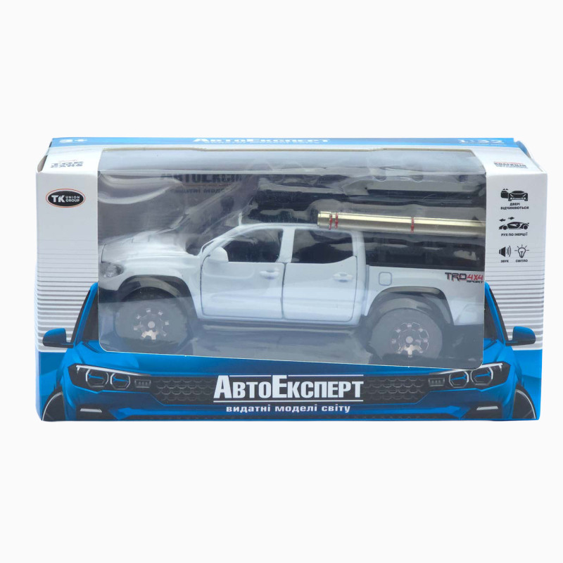 Машинка метал Toyota Tacoma TRD Pro АвтоЕксперт білий 1:32 звук світло інерція (ТК-9415)